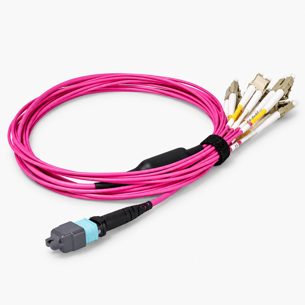 QSFPTEK 103108 MPO to six duplex LC fiber breakout assembly